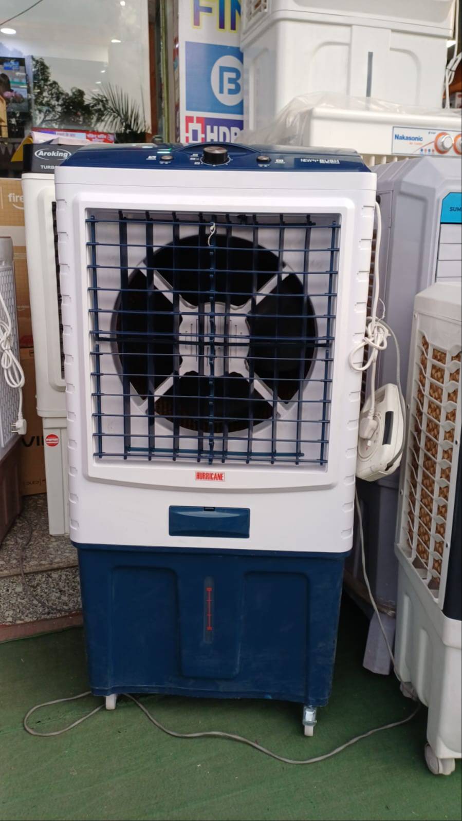 Hurricane Turbo Air Cooler with a large fan and water tank designed for efficient cooling, perfect for Kankroli.