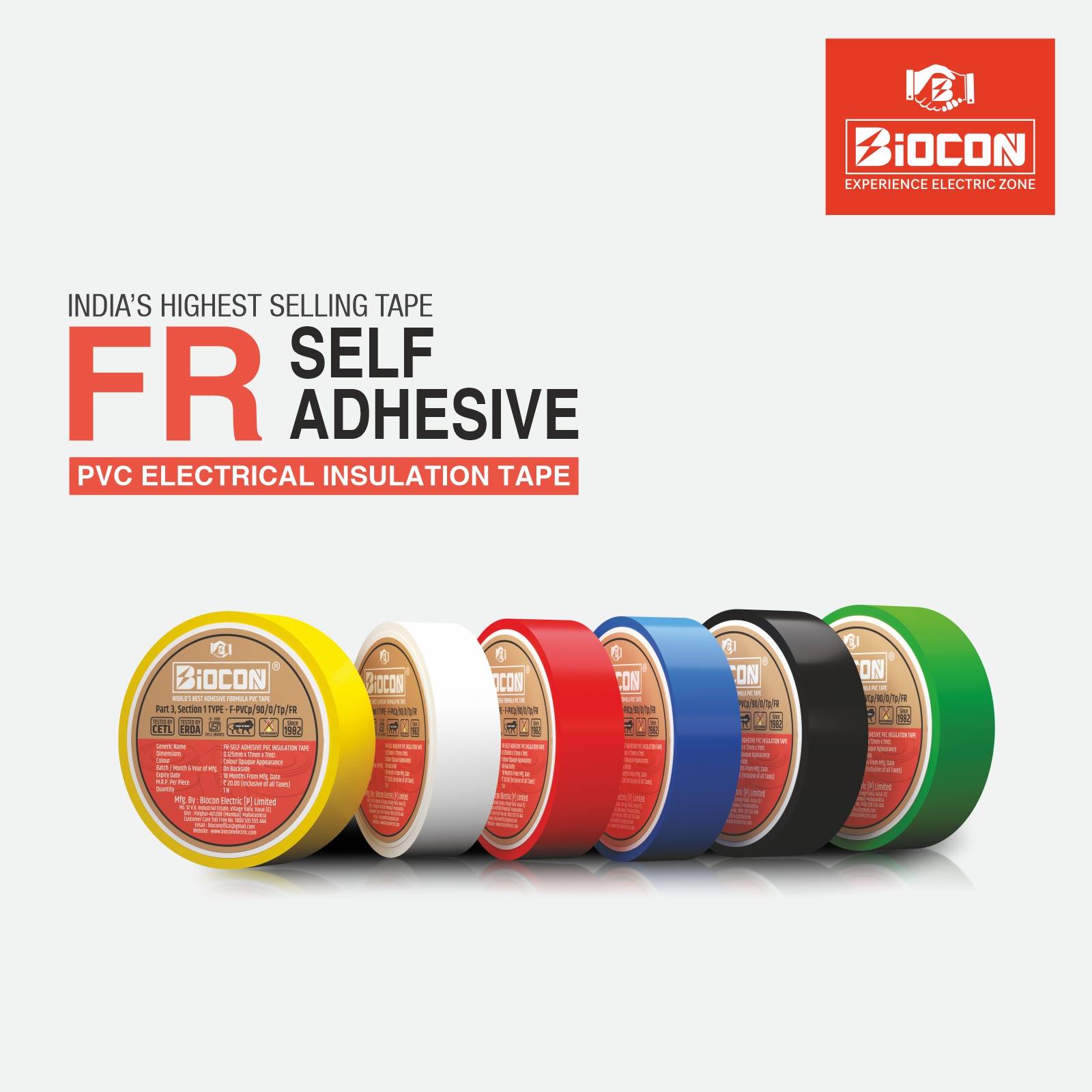 BIOCON ELECTRIC PRIVATE LIMITED - PVC Insulation Tape - 7Meter in Delhi in DELHI
