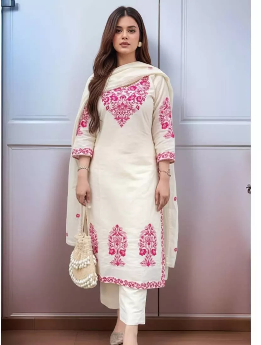 MANINDERJIT KAUR - Chikankari Suit in Turquoise, Aur in aur