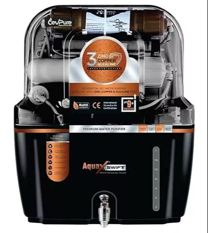 AquaSwift Premium Water Purifier displayed in Amritsar, showcasing its sleek design and filtration system.