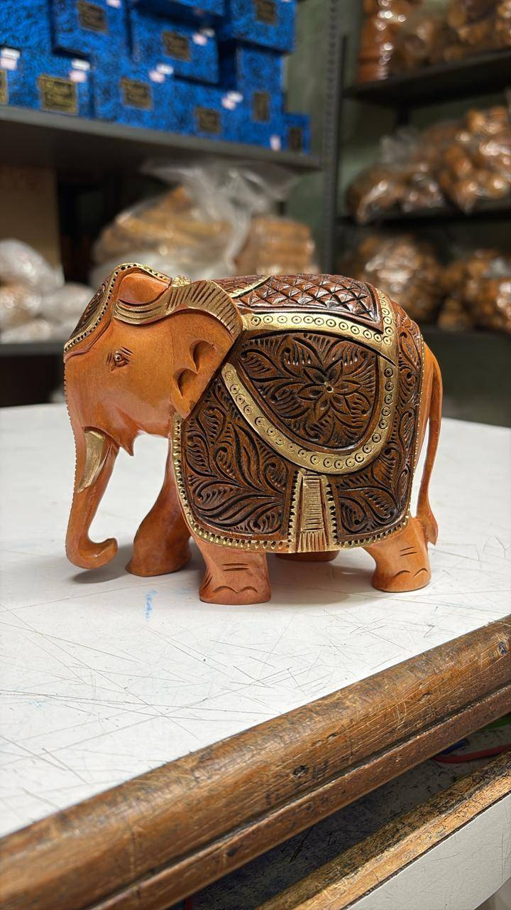 CAVERY COTTAGE EMPORIUM - Home Decor - Wooden Engraved Elephant in Bengaluru in BANGALORE