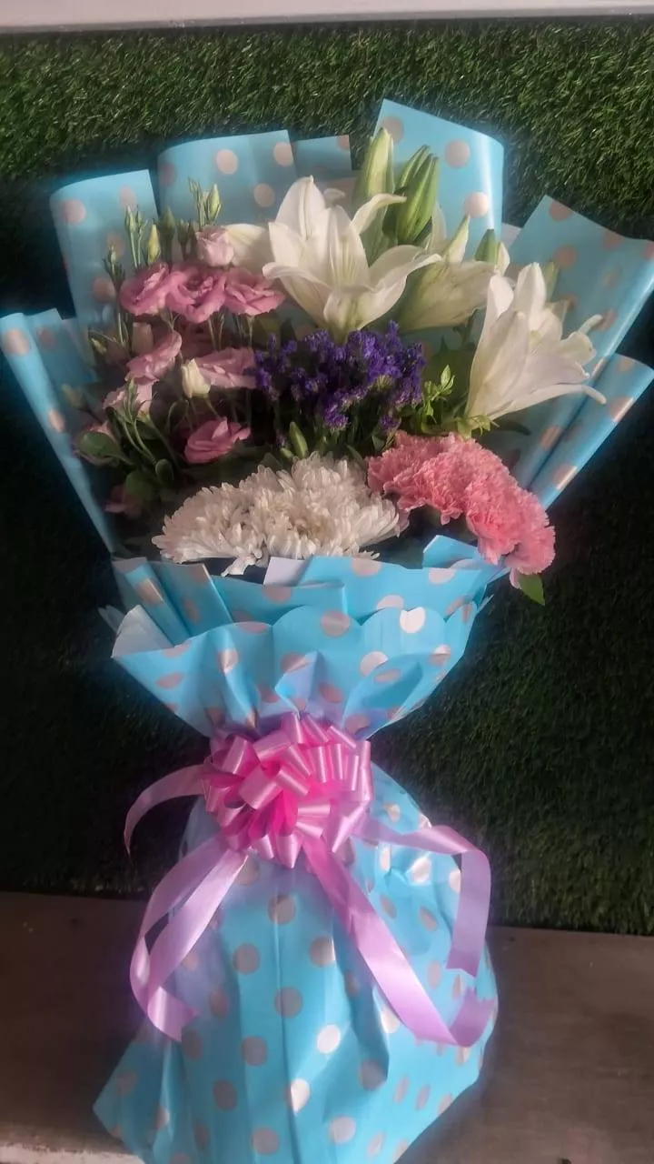  Flower Bouquet: Elegant Mixed Flowers in Noida SHREE PURNANAND TEERTH FLOWER ARTS CONTROL NO 2428 FRENCH ESSENTIALS SECTOR 39 NOIDA GAUTAMBUDDHA NAGAR UTTAR PRADESH LANDMARK Near Police Thana 39