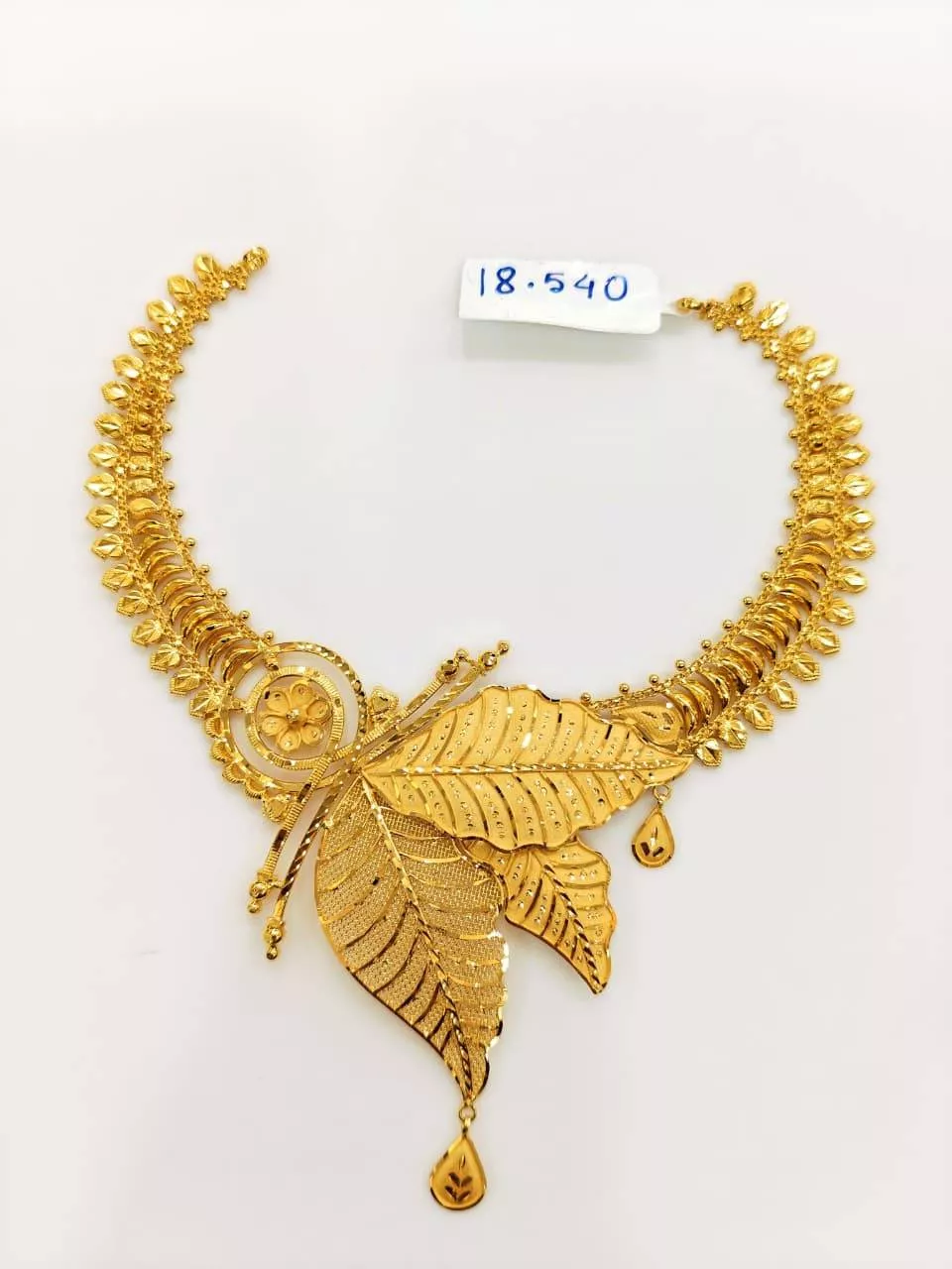 Elegant Gold Leaf Necklace in Bankura - SUDIPTA JEWELLERS