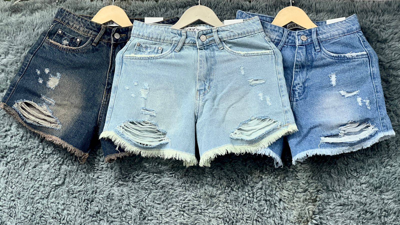 Stylish ripped denim shorts in Kharar, featuring a trendy distressed look available at Kritika Fashion Point.