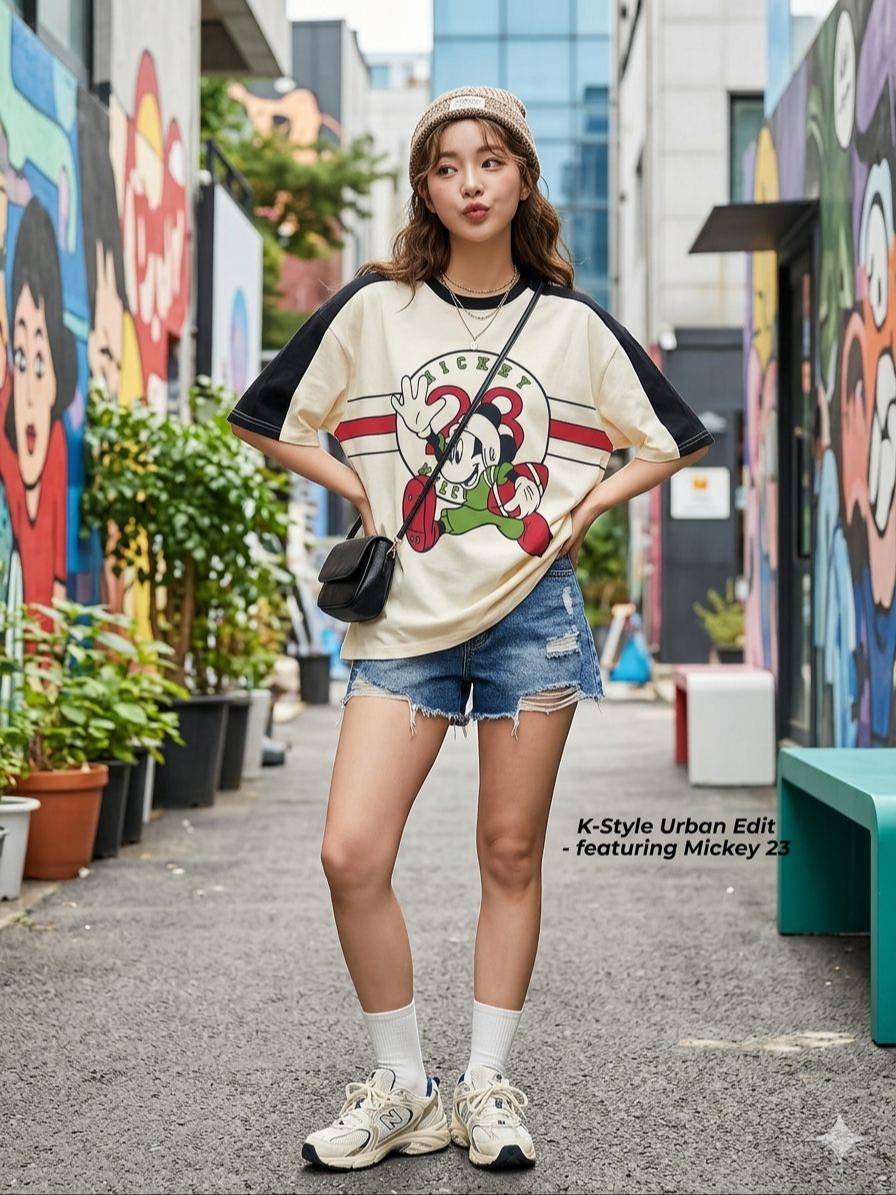Kritika Fashion Point K-Style Urban Mickey T-Shirt in Kharar — oversized fit with vibrant Mickey print, perfect for casual st