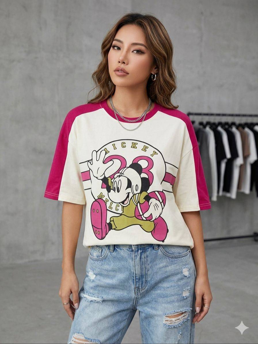 Kritika Fashion Point K-Style Urban Mickey T-Shirt in Kharar — oversized fit with vibrant Mickey print, perfect for casual st - Image 1