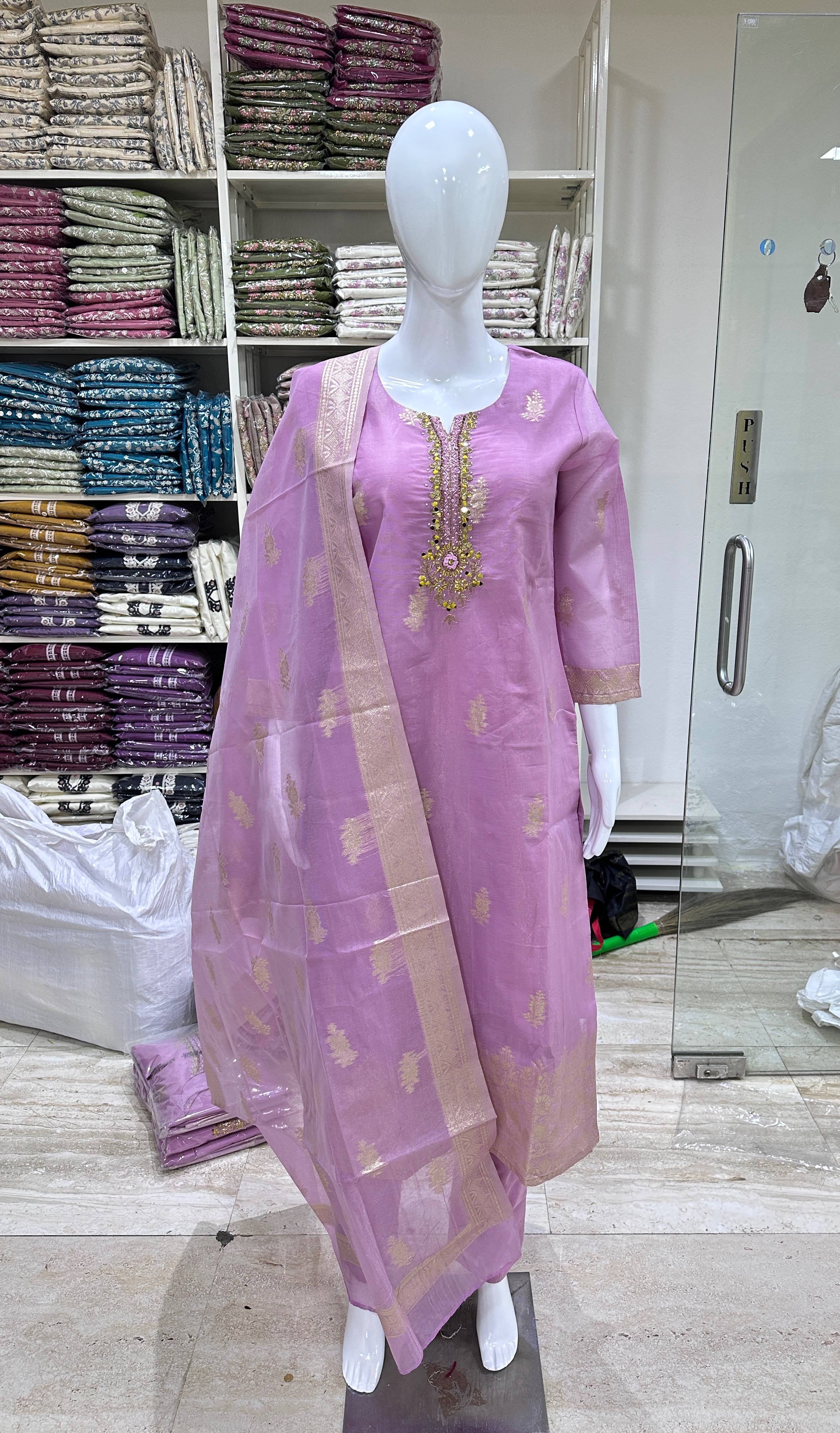 HONEY CLOTHING - Jacquard Party Wear Set in Chickpet in SIRA