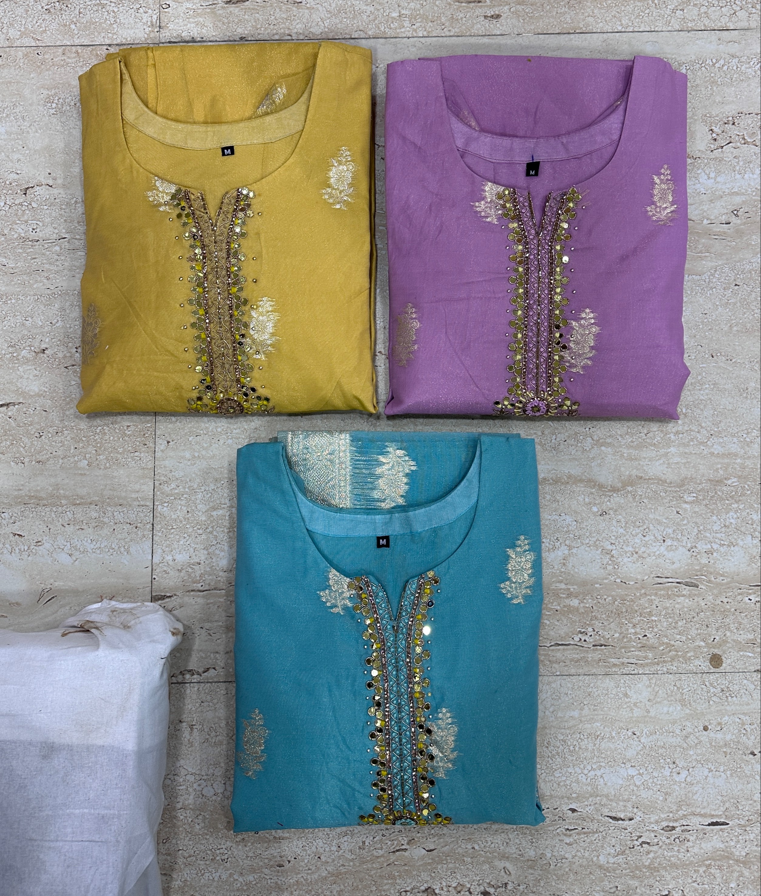 Elegant jacquard party wear set featuring a stylish kurta in SIRA, Karnataka, showcasing intricate design and fabric quality. - Image 2