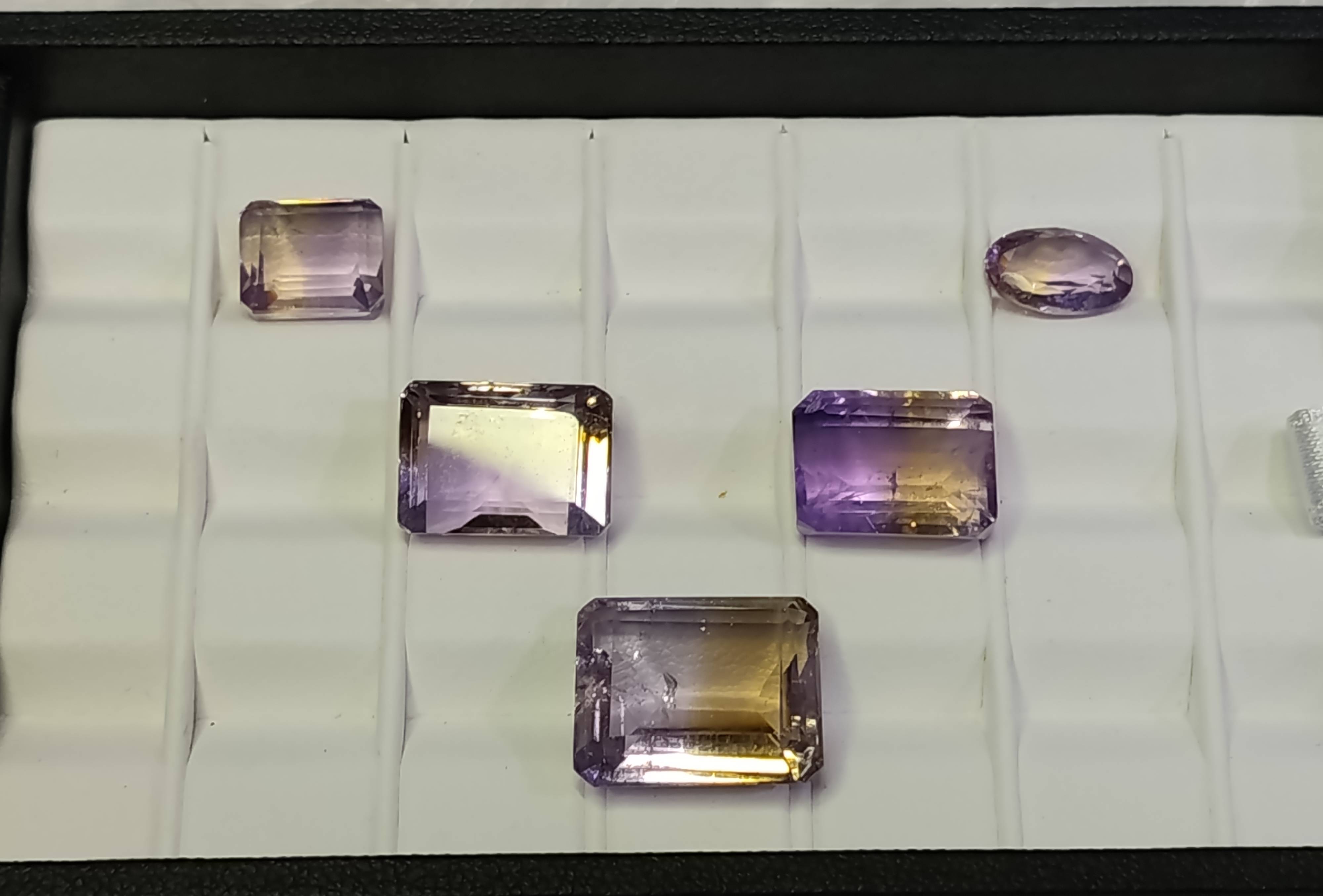 Elegant Ametrine Gemstones Jewelry featuring customizable gold or silver settings available at AYEZA GEMS in Alipura. - Image 2