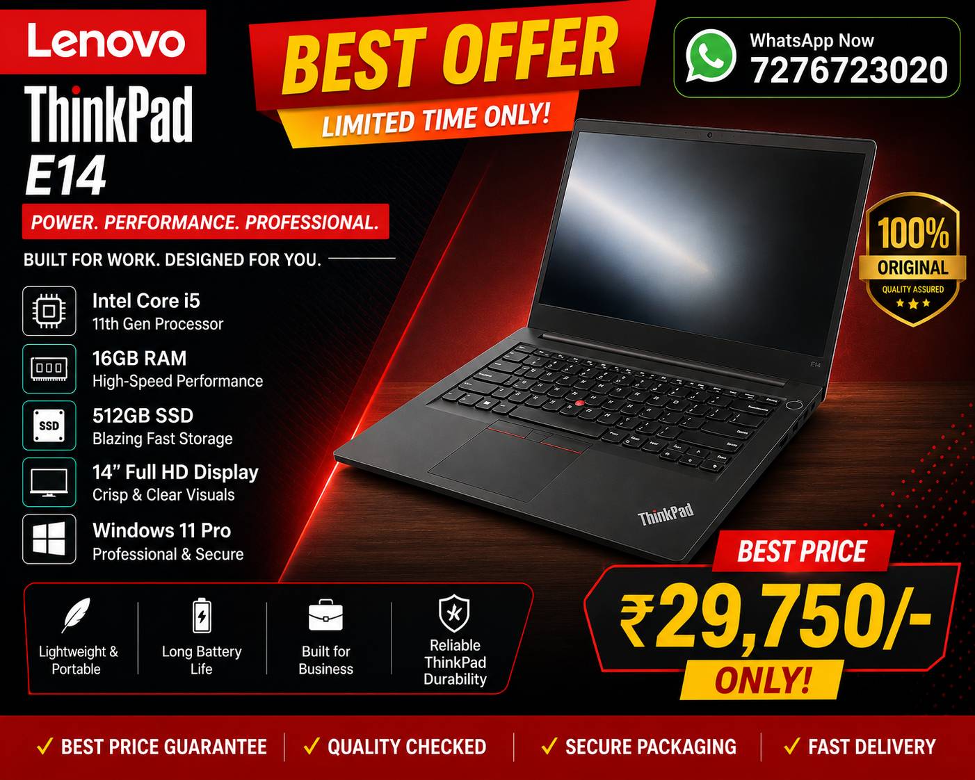 AMD ENTERPRISES - Lenovo ThinkPad E14 Laptop in Satara in SONAKE