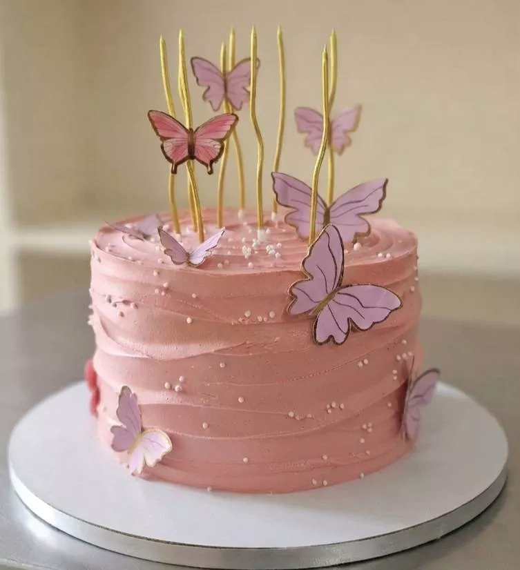 VARNIKA PATISSERIE - Butterfly Bliss Cake - Pink Buttercream Delight in BANGALORE