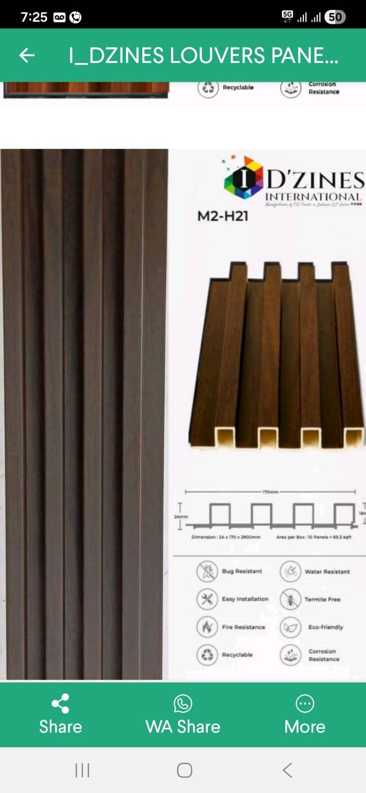 WPC Louvers Panel showcasing a sleek design, ideal for enhancing privacy in homes and gardens, perfect for indoor and outdoor - Image 2