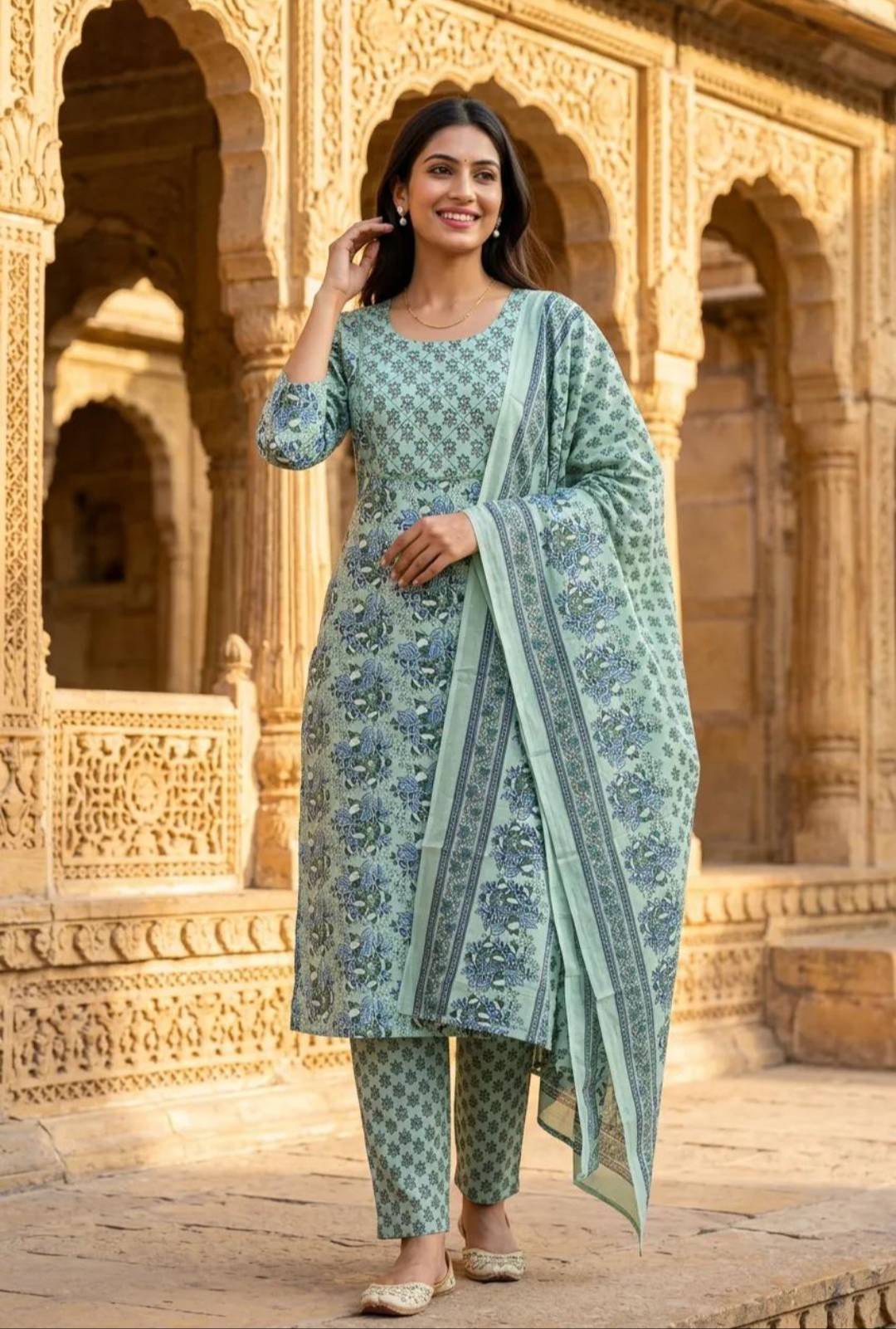 SK CLOTH HOUSE - Cotton Kurta Set with Dupatta in NEW DELHI