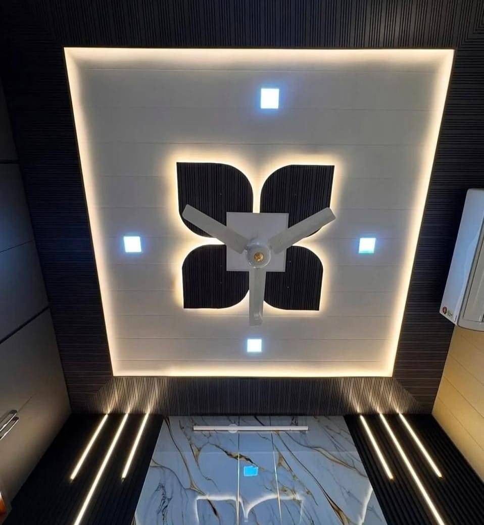 ZAR SPACE INTERIORS - PVC False Ceiling Louvers Panel with Italian Marble Sheet in RAIBAREILI