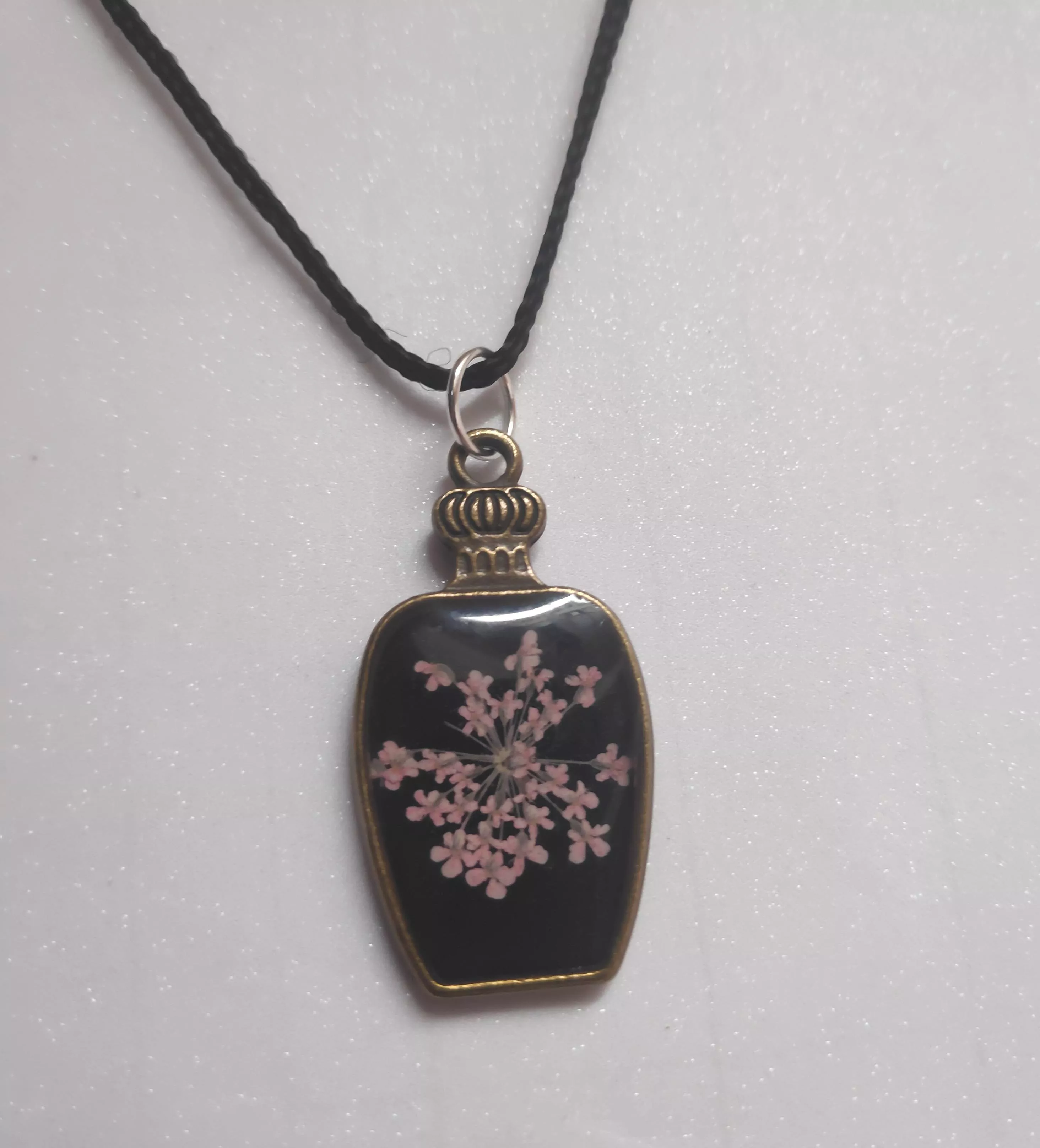 Floral Glass Bottle Pendant Necklace showcasing floral design in Bengaluru