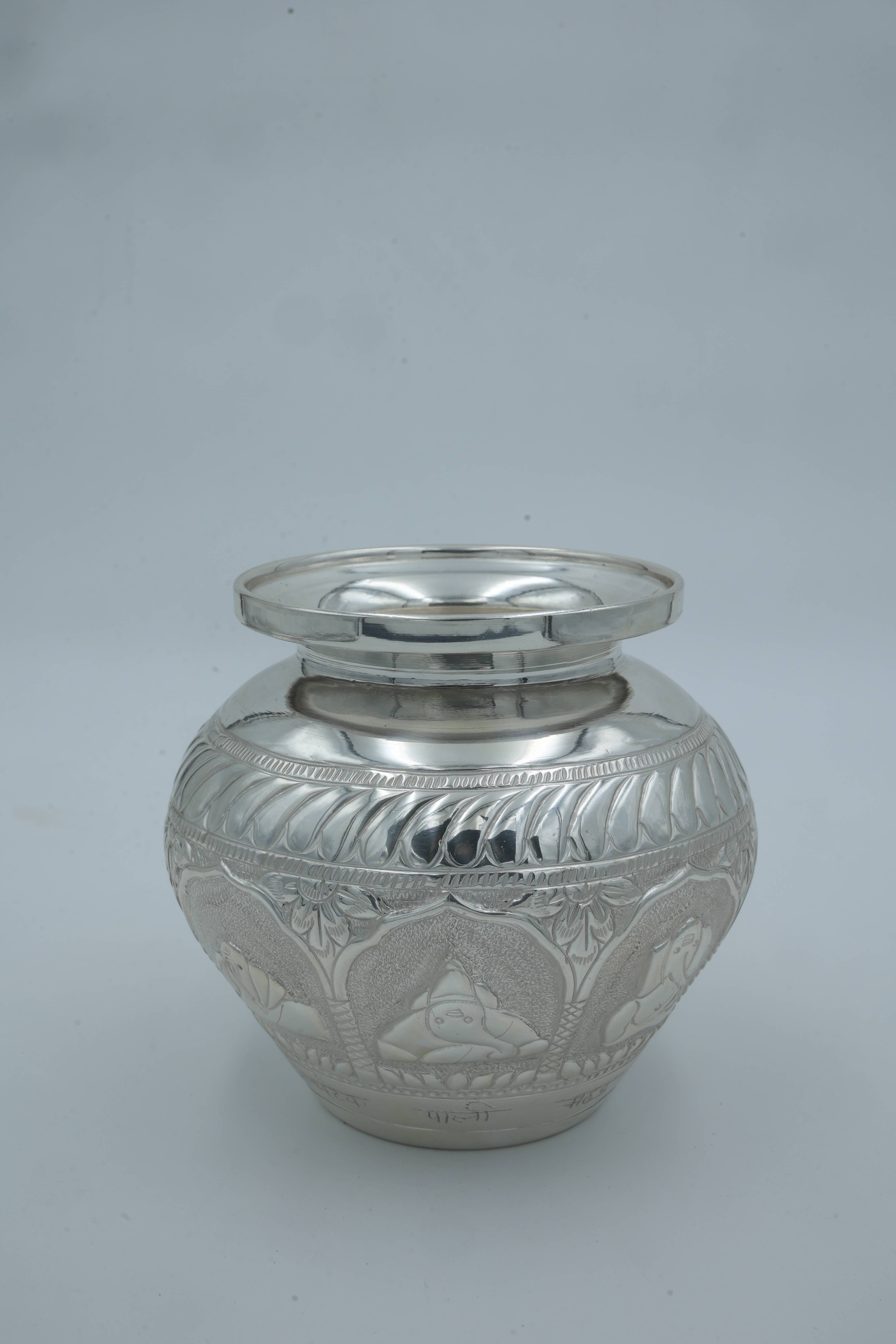 Elegant Silver Ashtavinayak Kalash showcasing intricate design, Pune