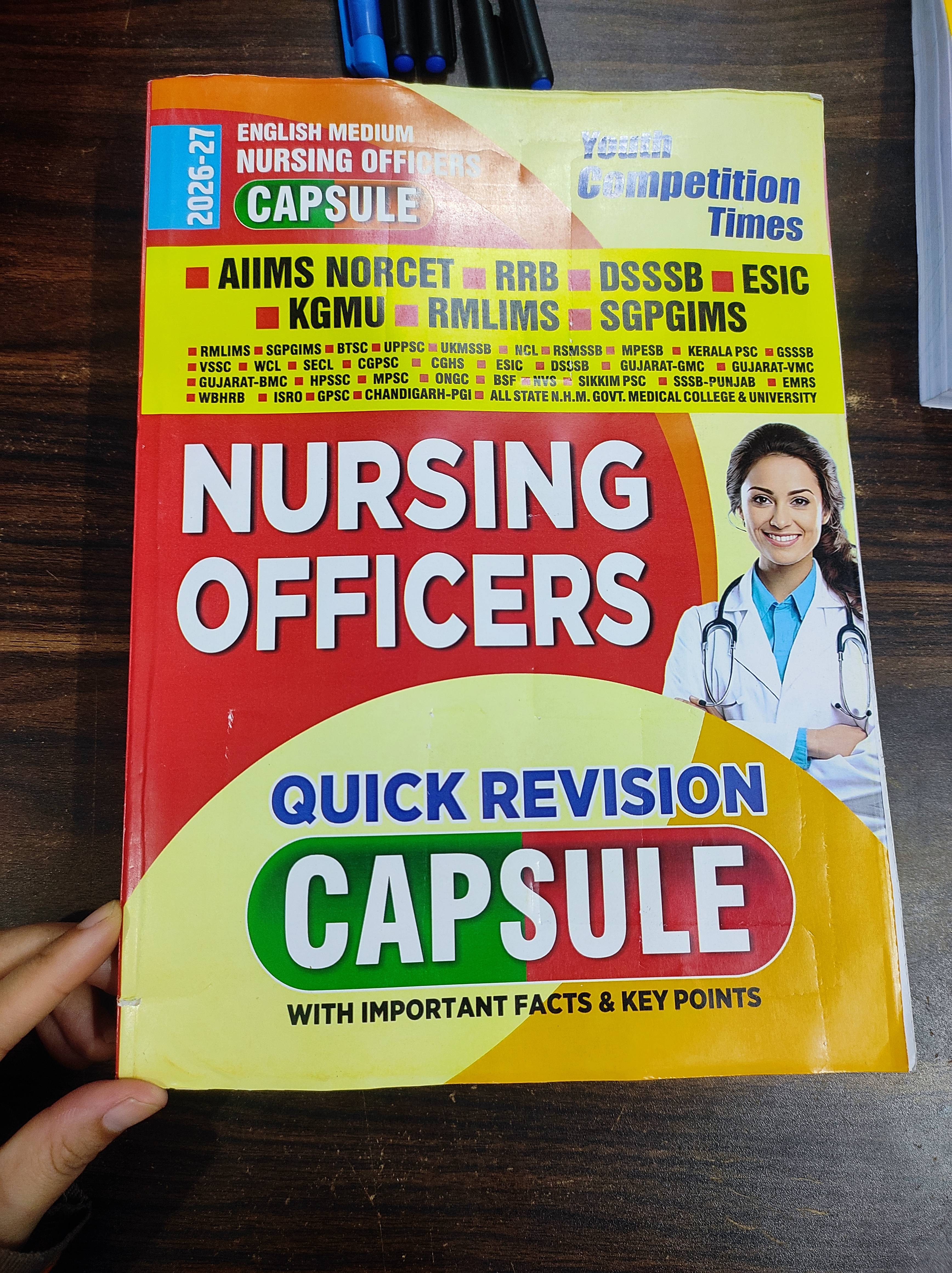 Nursing Revision Capsule with key exam points, BOMDILA WEST KAMENG