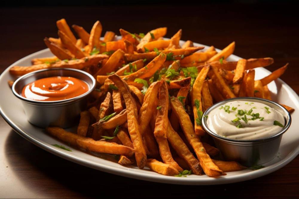 Crispy French Fries served with a variety of dipping sauces at WOKIFY SNACKS in Kolkata