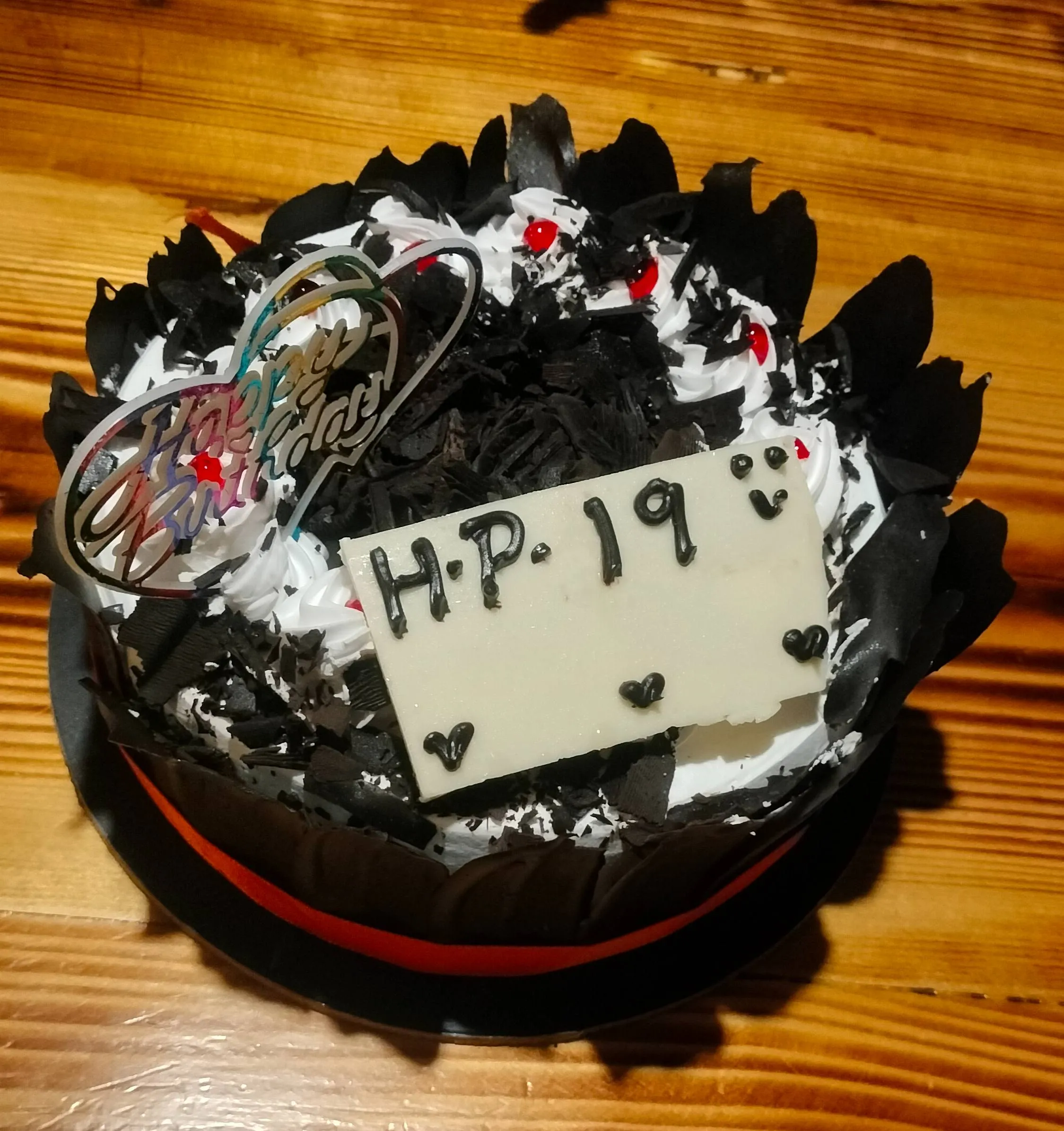 Decadent Black Forest Cake with cream, chocolate, and cherries in Mahilpur