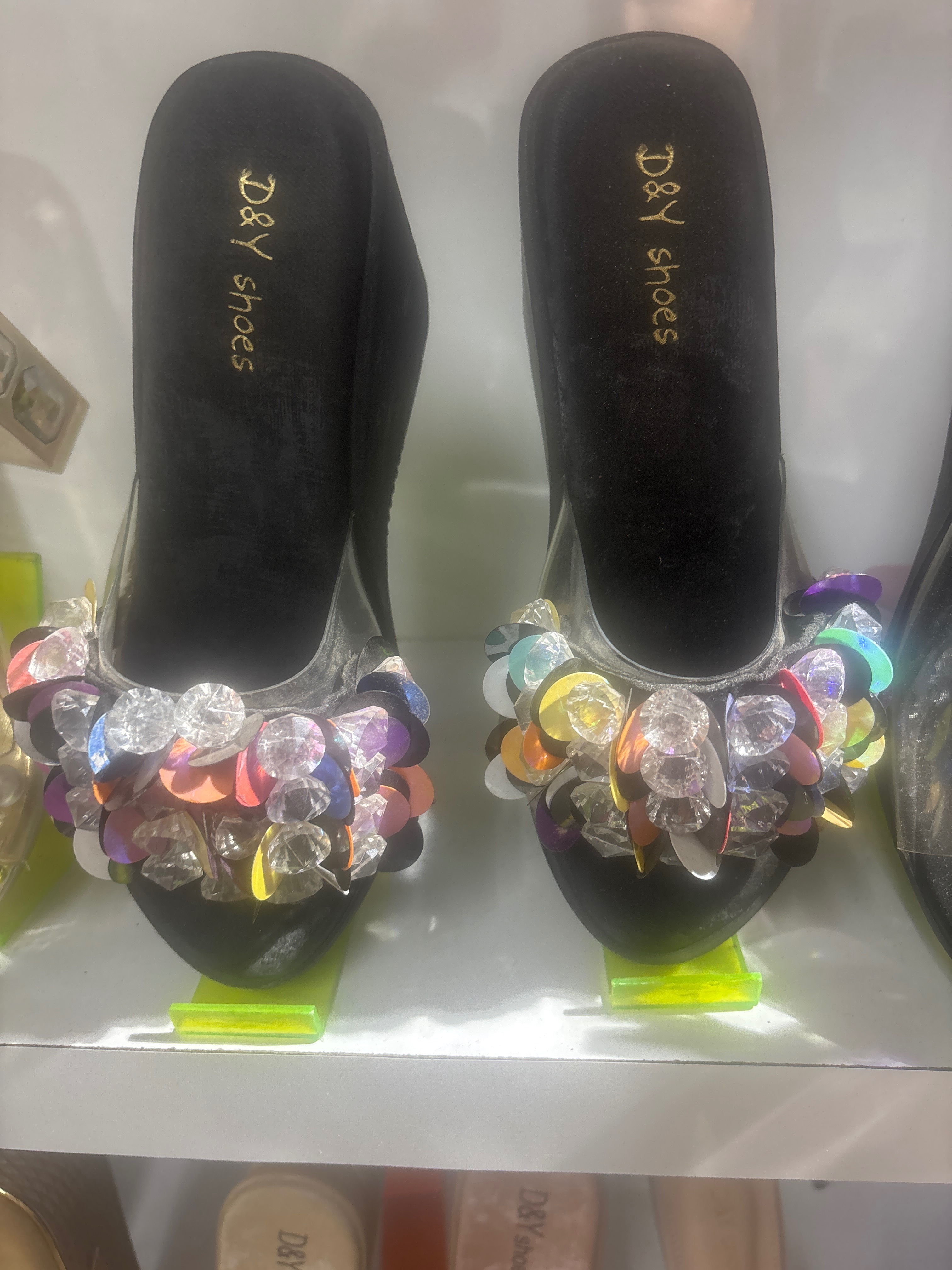 Colorful multicolor platform heels designed with sequins from KASIA