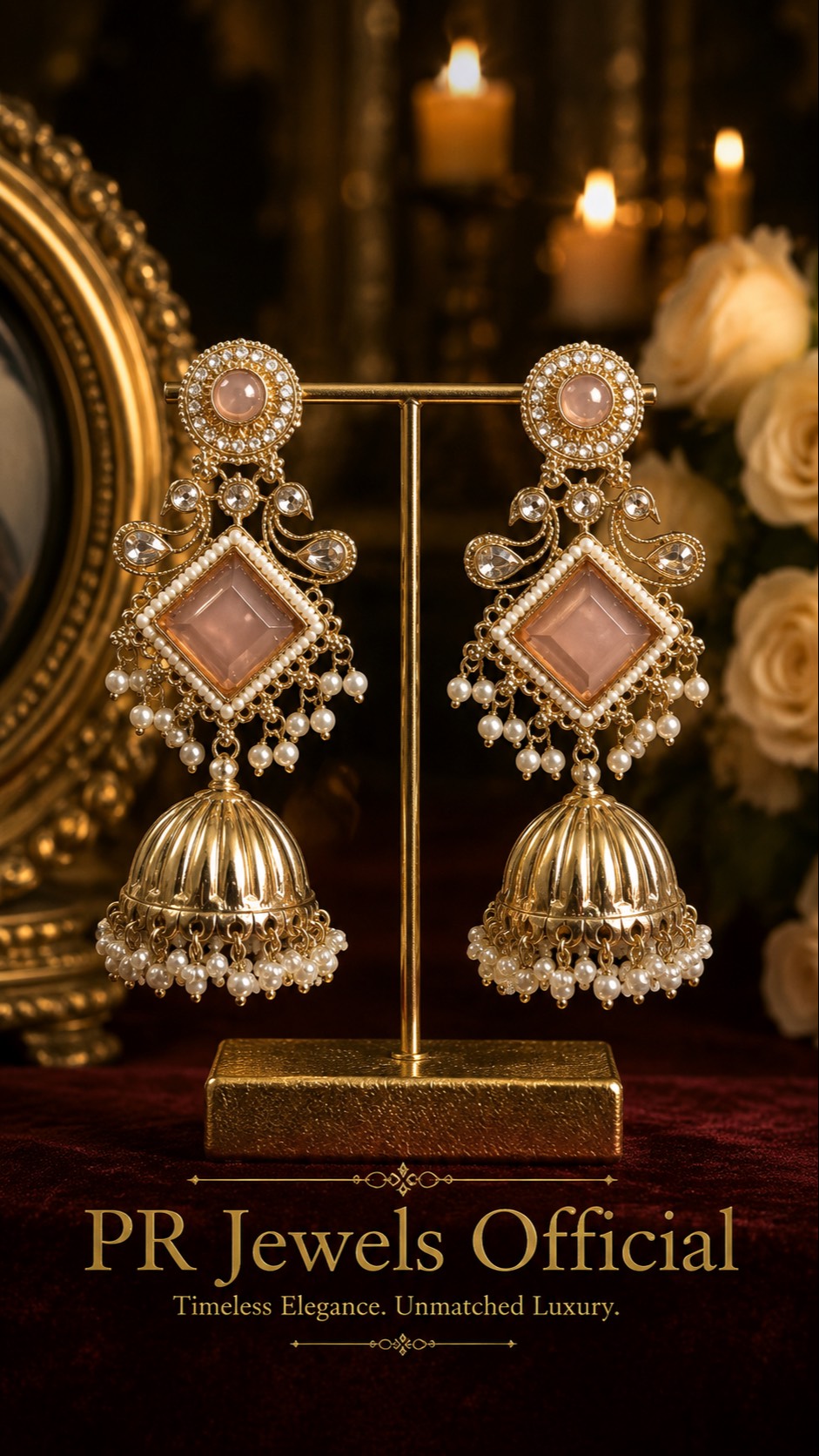 PRAVIN KUMAR - Regal Chandbali Earrings in HATHRAS