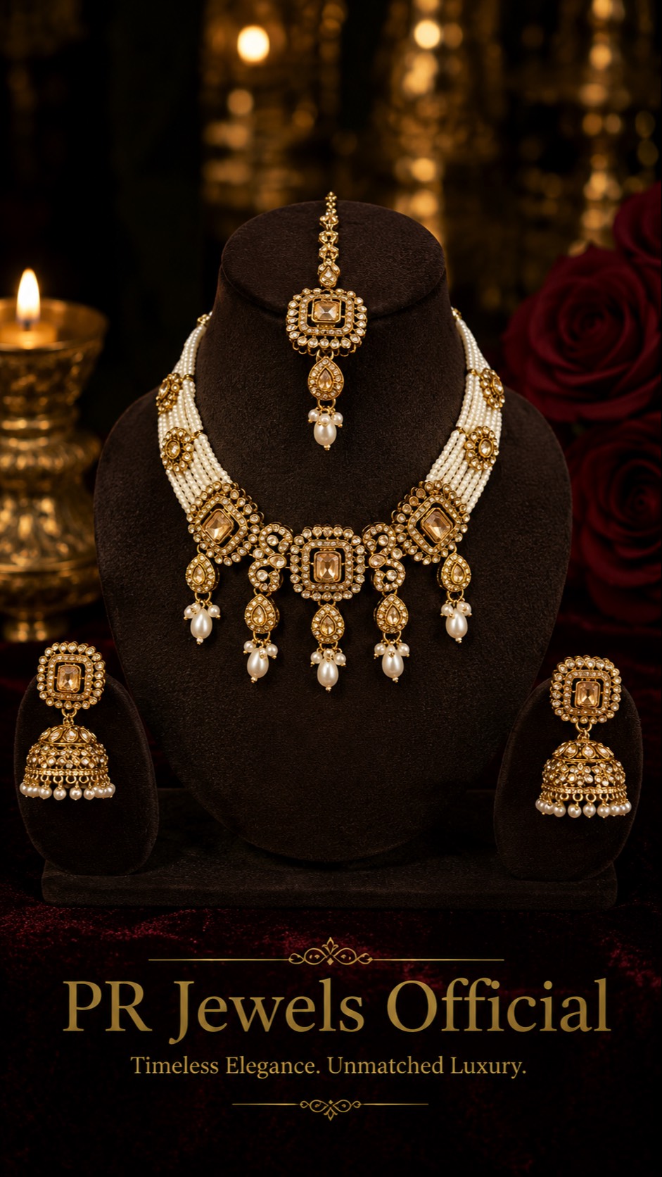 PRAVIN KUMAR - Pearl and Kundan Necklace Set in HATHRAS