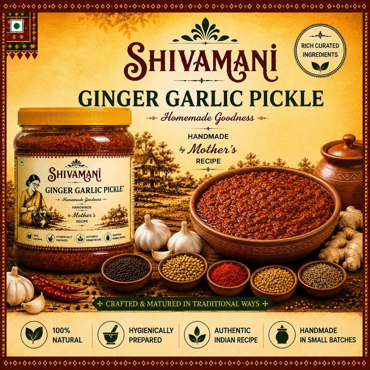 SHIVAMANI LADDU BHANDAR - Ginger Garlic Pickle in SIMROL