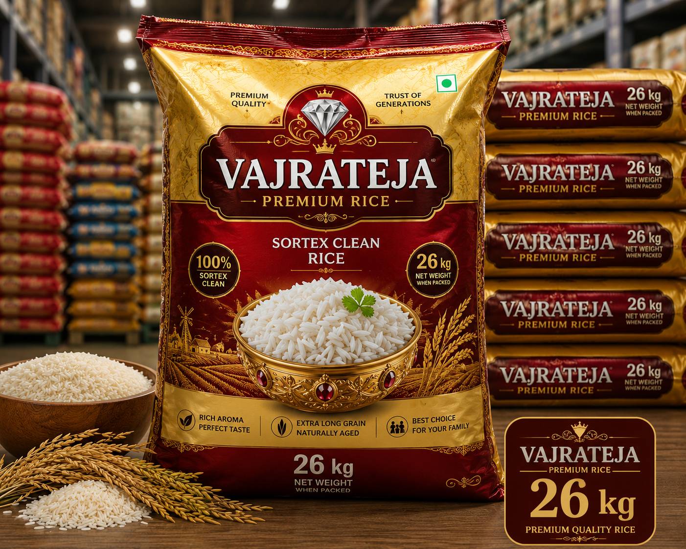  VajraTeja Rice SRI AMMAN TRADERS SRI AMMAN ARCHI  MANDI NO 5 JAI  COMPLEX PALANIYAPPAN NAGAR SEMPOTTAL PONNAMARAVATHI LANDMARK Near Indian Petrol Bunk