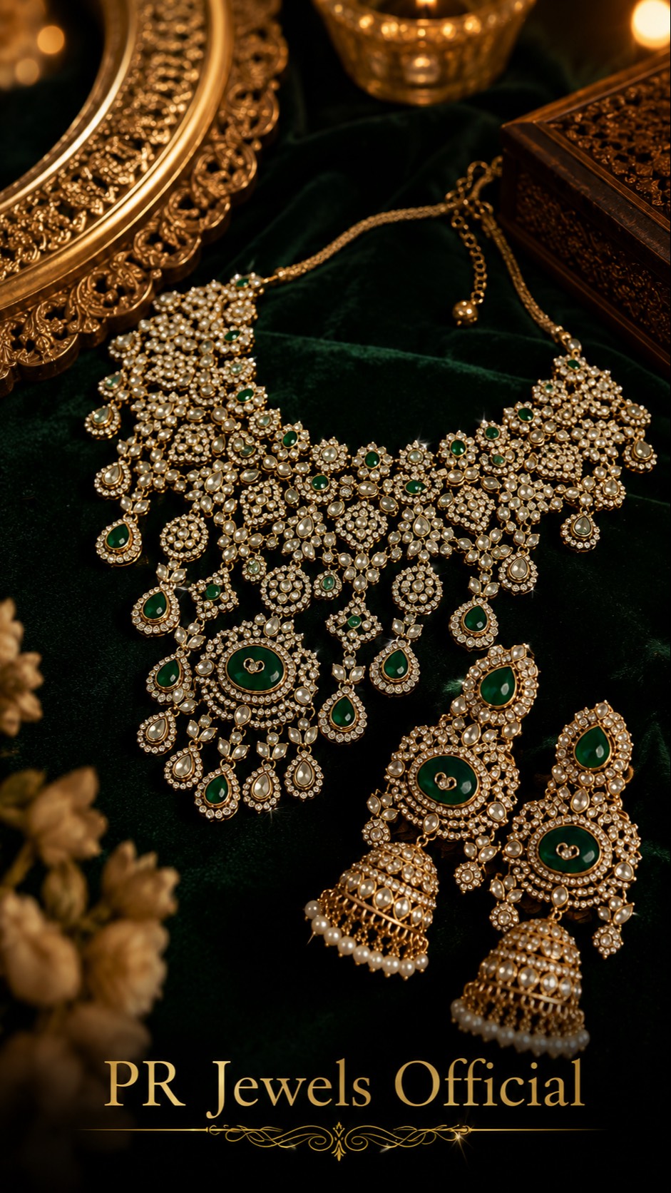  Kundan and Emerald Bridal Necklace Set PRAVIN KUMAR P R Jewels Swarn  Dham  ColonyLANDMARK In Front Of Bijli Ghr Sasni Hathras