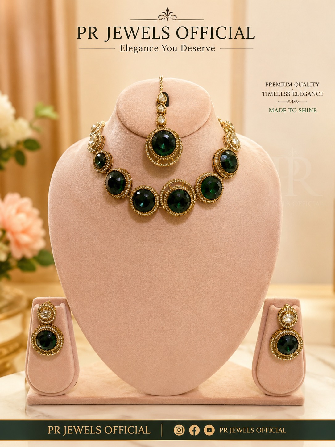  Emerald Necklace Set PRAVIN KUMAR P R Jewels Swarn  Dham  ColonyLANDMARK In Front Of Bijli Ghr Sasni Hathras