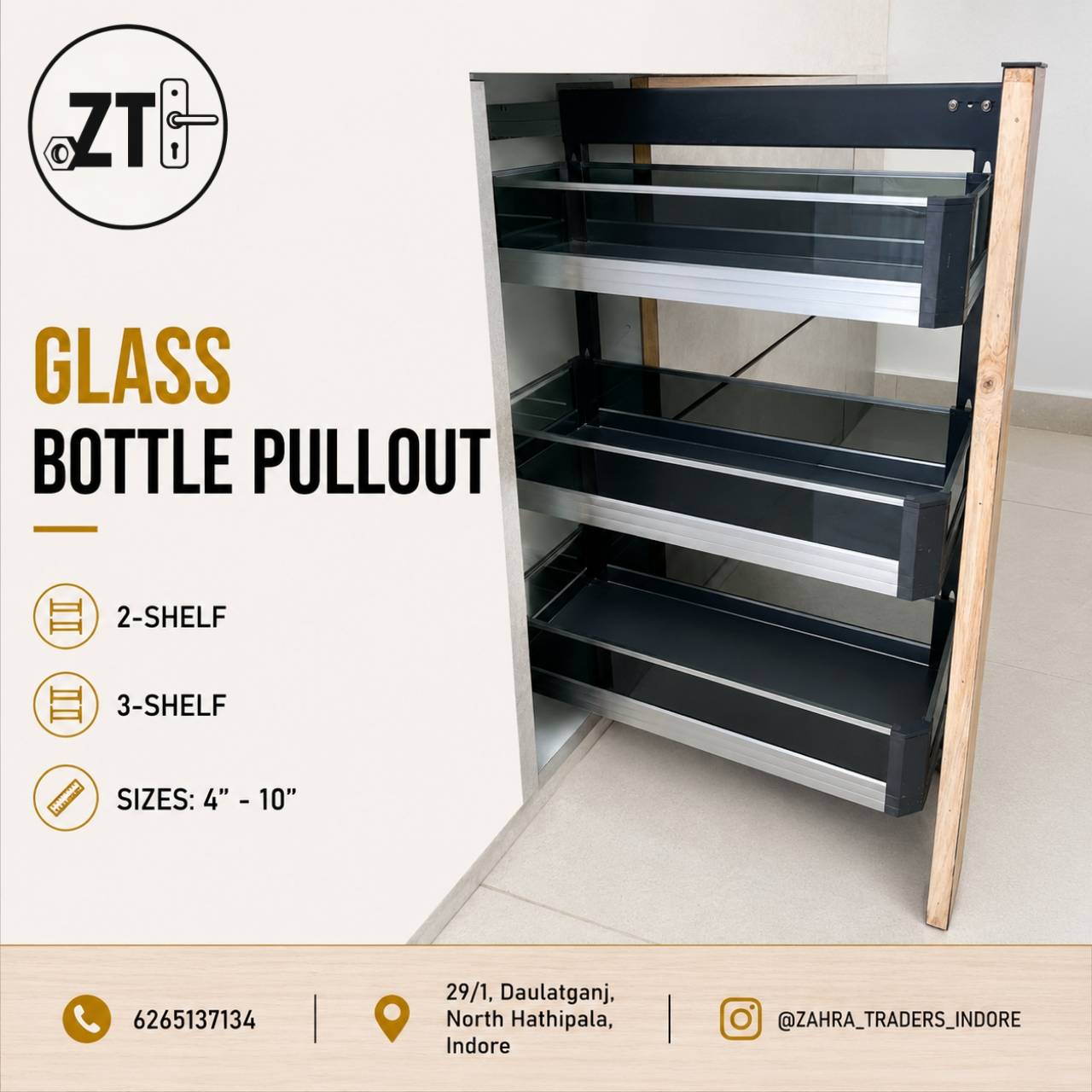 ZAHRA TRADERS - Glass Bottle Pullout in INDORE