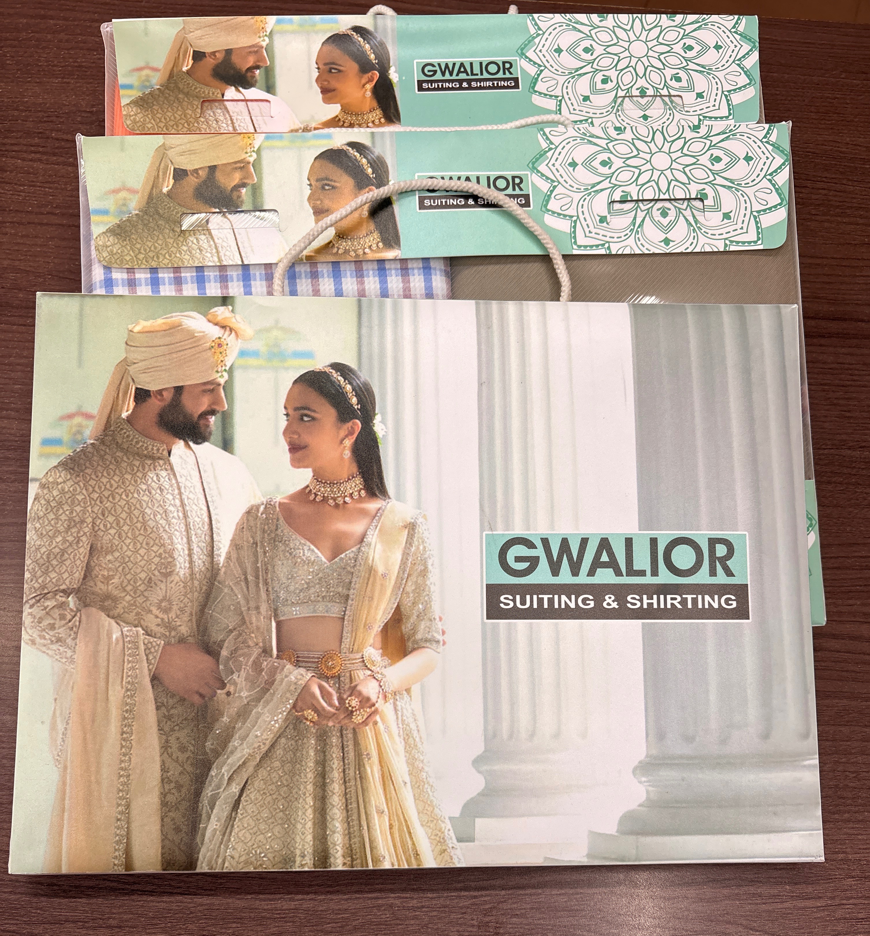 Gwalior Gift Pack showcasing high-quality fabrics for stylish shirts and trousers in NAI SARAK - Image 1