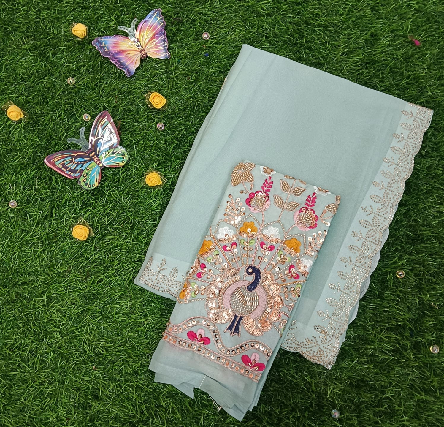 Glory Peacock designer saree