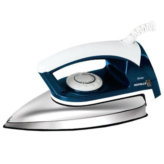 Havells Insta 600W Non Stick Iron Press with sleek design, non-stick soleplate, and ergonomic handle, perfect for efficient i
