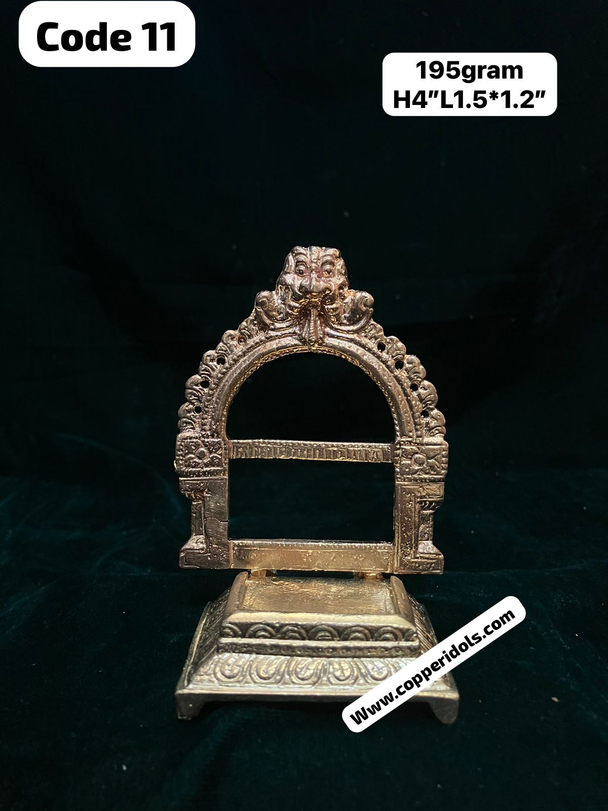 Panchaloha Peeta Prabhavali Sacred Temple Frame displayed in Bengaluru