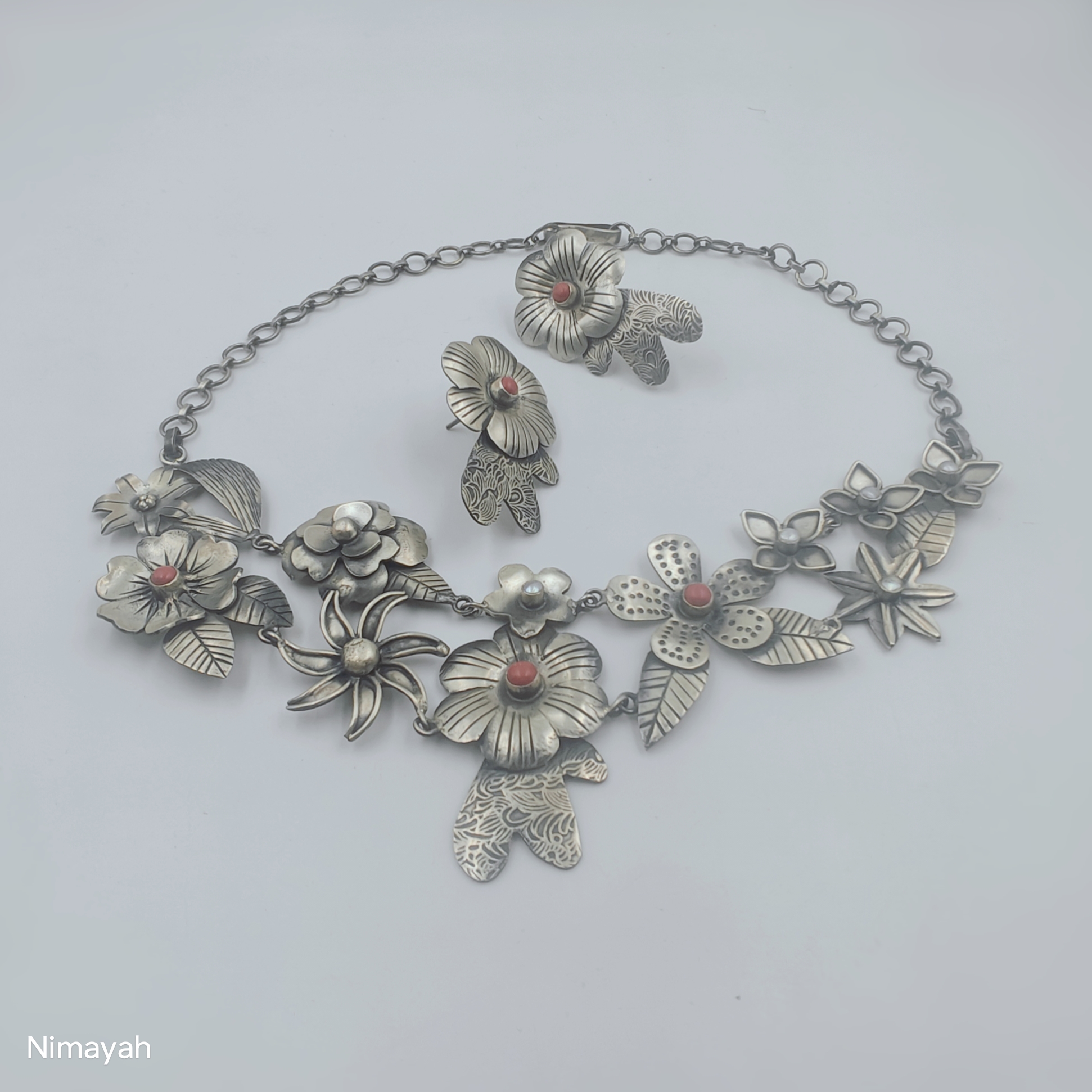 Flower Necklace 3 in Jaipur - SILVER BY SWARNKAR