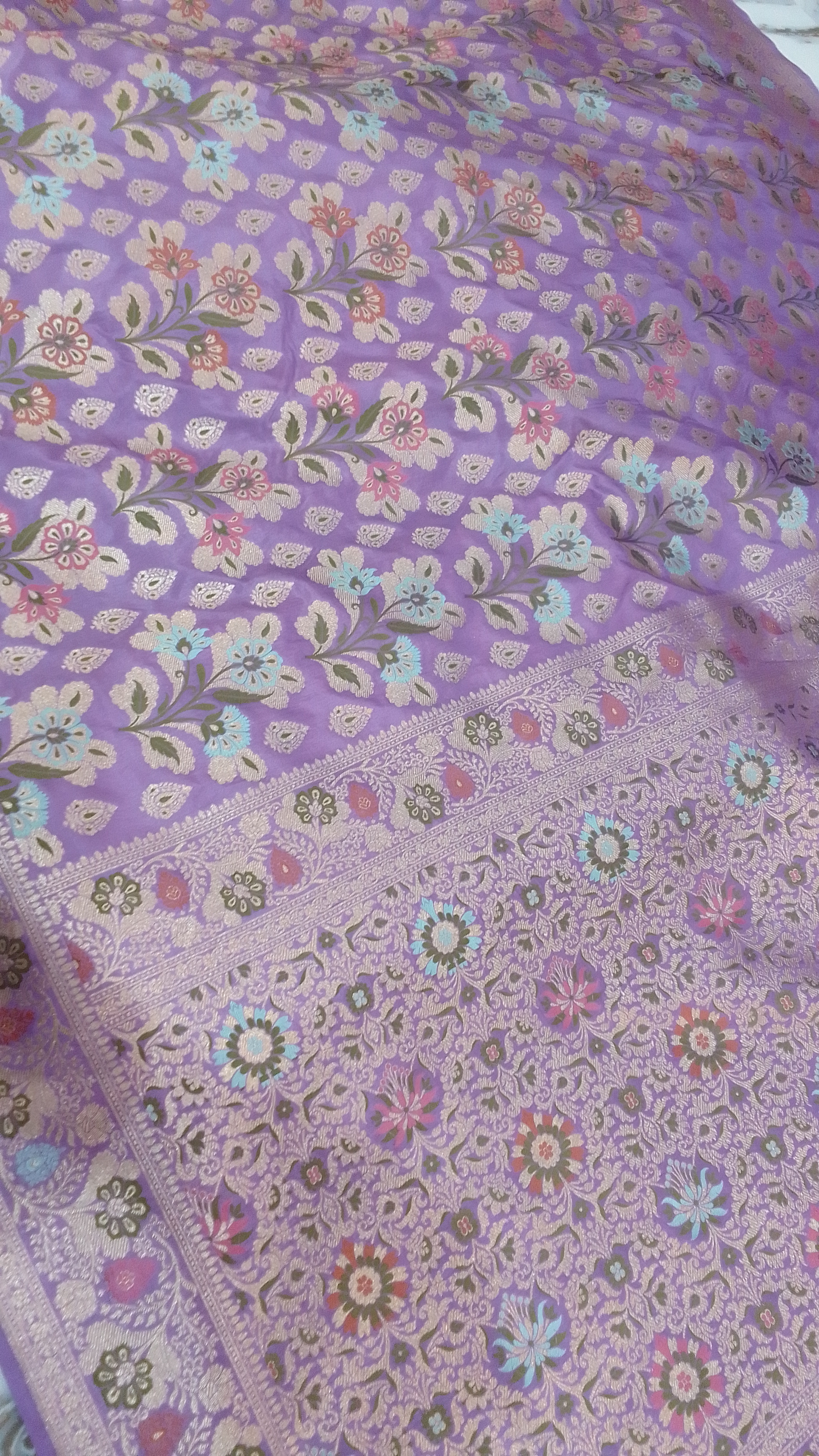  Lavender Banarasi Pure Katan Saree MOHAMMAD MADNI Azad Nagar Bajardiha Varanasi