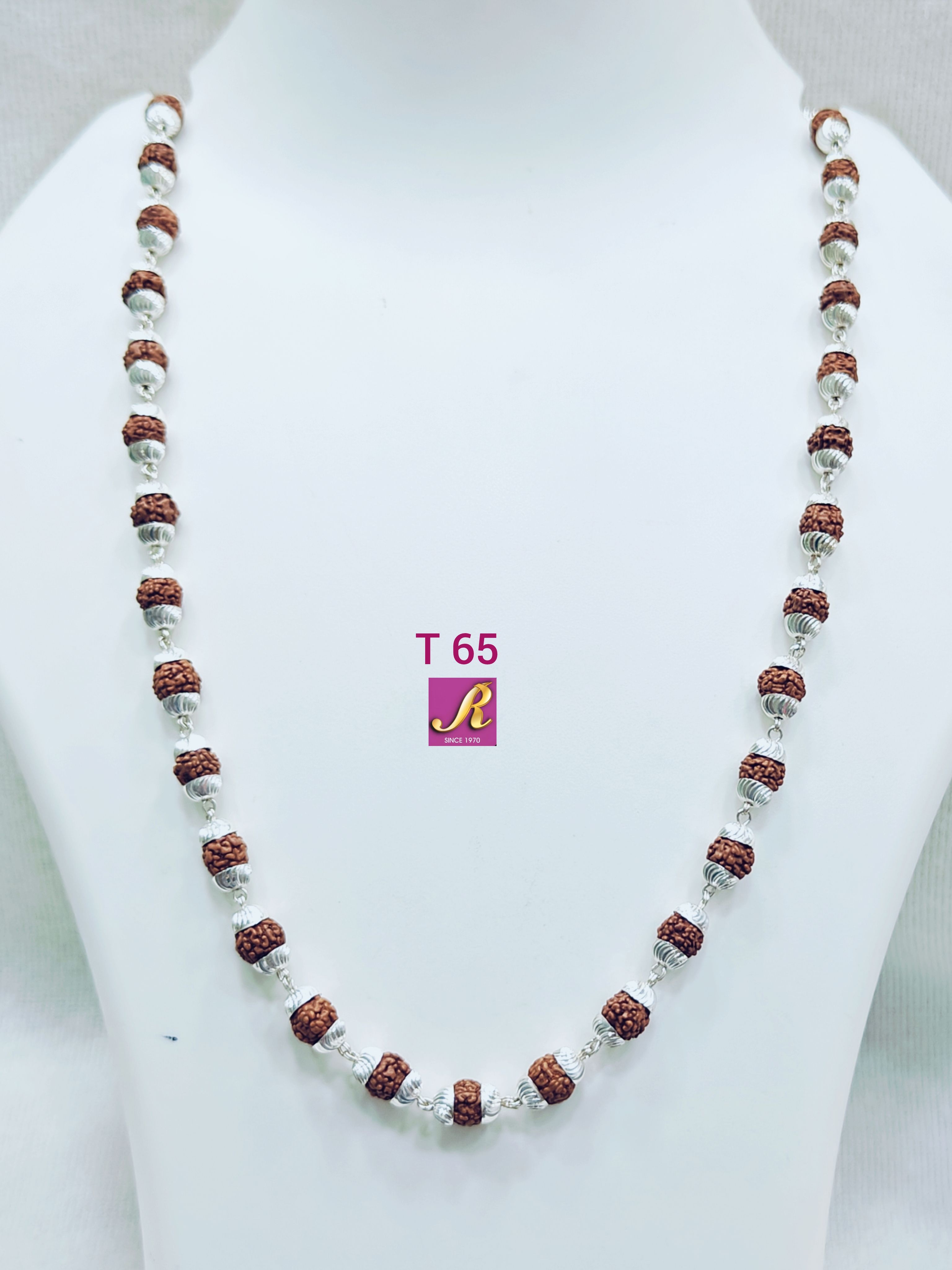 Silver Rudraksh Mala Necklace for Healing