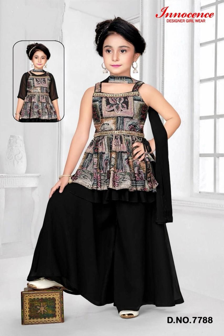 Stylish Kids Sharara Suit from CITY HEART, New Delhi, displayed on a mannequin.