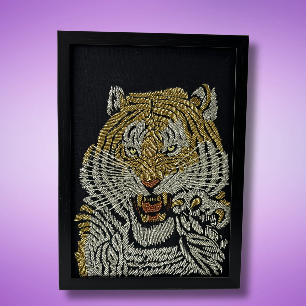 Embroidcraft - Lion Wall Art Frame Beaded Decor in MUMBAI
