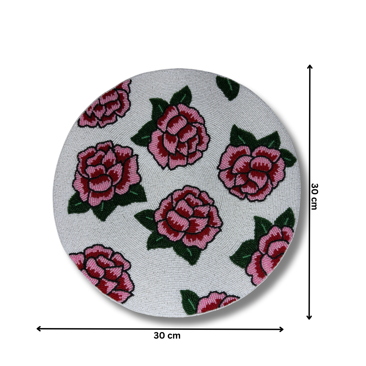 Embroidcraft - Flower Beaded Placemat - Pink Floral Design in MUMBAI