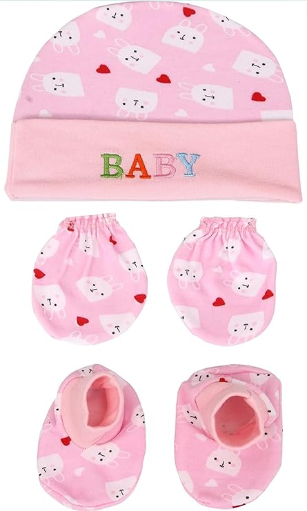  Newborn Cotton Cap, Mittens, Socks & Booties Set KHOOBSURAT NIGHT WEAR Shop No -2, Paschim Vihar, Delhi - 110063 (Jwala Hari Mkt)