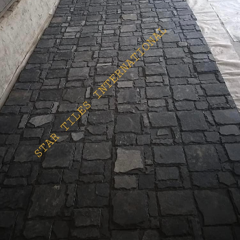 Star Tiles International - Black Stone Panel Natural Wall Cladding Tiles in Ateli
